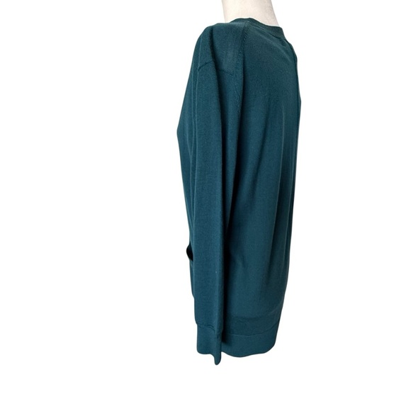 Banana Republic Women's Medium Fine Merino Wool V-Neck Cardigan Dark Teal Color - Picture 7 of 15